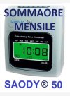 TIMBRACARTELLINI SAODY ® 50 SOMMA ORE CON TOTALIZZATORE GIORNALIERO E MENSILE, PREPROGRAMMATO DA NOI, CON PORTA CARTELLINI DA PARETE A 5 POSTI E 50 CARTELLINI, FA I CONTEGGI AL POSTO TUO - € 114,00