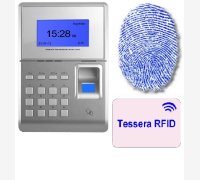 MARCATEMPO CON BADGE RFID E LETTORE BIOMETRICO DI IMPRONTE DIGITALI MOD. SAODY 300 CON SOFTWARE DI GESTIONE PRESENZE IN ITALIANO UTILIZZABILE PER SEMPRE SENZA OBBLIGO DI CONTRATTO DI MANUTENZIONE E TELEASSISTENZA GRATIS PER L'INSTALLAZIONE