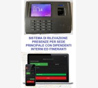 SISTEMA DI RILEVAZIONE PRESENZE, L'UNICO CON 6 MESI DI ASSISTENZA, PER SEDE PRINCIPALE CON DIPENDENTI INTERNI ED ITINERANTI CON CORSO DI ISTRUZIONE SOFTWARE IN TELEASSISTENZA PER 6 MESI