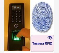 TIMBRACARTELLINI PER RILEVAZIONE PRESENZE MOD. 1951-FINGER, PER ESTERNO (IP53), CON UN MESE DI ASSISTENZA SOFTWARE, LETTORE IMPRONTE DIGITALI E RFID E 2 TESSERE