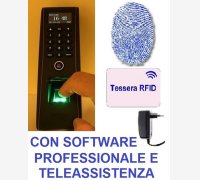 TIMBRACARTELLINI PER RILEVAZIONE PRESENZE MOD. 1951-FINGER/TS, PER ESTERNO (IP53), CON UN MESE DI ASSISTENZA SOFTWARE, LETTORE IMPRONTE DIGITALI E RFID, SOFTWARE PROFESSIONALE E 2 TESSERE