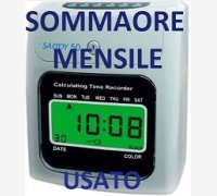 TIMBRACARTELLINI MARCATEMPO SOMMA ORE USATO MOD. SAODY ® 50U CON TOTALIZZATORE GIORNALIERO E MENSILE, 50 CARTELLINI SAODY ® E PORTACARTELLINI A 5 POSTI, FA I CONTEGGI AL POSTO TUO