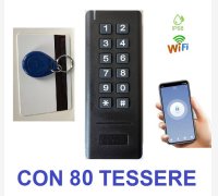 APRIPORTA ANTIVANDALO, MOD. APRIPORTA-SUBACQUEO/WIFI CON 6 MESI DI ASSISTENZA, PER APERTURA PORTE CON TESSERE DI PROSSIMITA' O CODICE PIN, CON 80 TESSERE ED ALIMENTATORE E APP DI GESTIONE DA SMARTPHONE