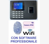 SISTEMA DI RILEVAZIONE PRESENZE E CONTROLLO ACCESSI SVAR3R-FINGER/TS-WIFI CON LETTORE DI TESSERE E IMPRONTE DIGITALI, L'UNICO IN COMMERCIO CON 6 MESI DI ASSISTENZA DEL VALORE DI € 158,00 COMPRESA NEL PREZZO, WI-FI E SOFTWARE PROFESSIONALE