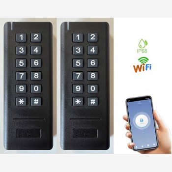 COPPIA DI APRIPORTA ANTIVANDALO, MOD. APRIPORTA-SUBACQUEO/WIFI CON 6 MESI DI ASSISTENZA, PER APERTURA PORTE CON TESSERE DI PROSSIMITA' O CODICE PIN, COMPLETI DI ALIMENTATORE E APP PER GESTIONE DA SMARTPHONE