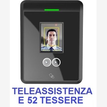 MARCATEMPO CON LETTORE BIOMETRICO A RICONOSCIMENTO FACCIALE MOD. SVARFACE CON SOFTWARE PROFESSIONALE, CON 52 TESSERE E SERVIZIO DI TELEASSISTENZA GRATIS PER L'INSTALLAZIONE