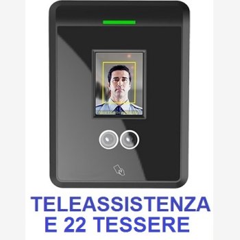 MARCATEMPO CON LETTORE BIOMETRICO A RICONOSCIMENTO FACCIALE MOD. SVARFACE CON SOFTWARE DI GESTIONE PRESENZE UTILIZZABILE PER SEMPRE SENZA CONTRATTO DI MANUTENZIONE, CON 20 TESSERE E SERVIZIO DI TELEASSISTENZA GRATIS PER L'INSTALLAZIONE