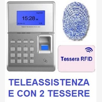 MARCATEMPO PER RILEVAZIONE PRESENZE MOD. SVAR2-FINGER CON UN MESE DI ASSISTENZA SOFTWARE, LETTORE BIOMETRICO E RFID E 2 TESSERE DI PROSSIMITA'