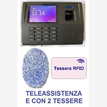 TIMBRACARTELLINI PER RILEVAZIONE PRESENZE MOD. SVAR3-FINGER/A, L'UNICO CON 6 MESI DI ASSISTENZA, CON LETTORE DI IMPRONTE E RFID, WEBSERVER E CORSO DI ISTRUZIONE SOFTWARE IN TELEASSISTENZA PER 2 MESI
