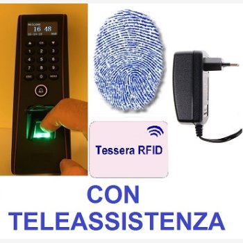 SISTEMA DI RILEVAZIONE PRESENZE E CONTROLLO ACCESSI MOD. 1951-FINGER, PER ESTERNO (IP53), CON LETTORE DI TESSERE DI PROSSIMITA' E CORSO DI ISTRUZIONE SOFTWARE IN TELEASSISTENZA PER 2 MESI