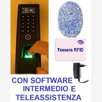 SISTEMA DI RILEVAZIONE PRESENZE E CONTROLLO ACCESSI MOD. 1951-FINGER/L, PER ESTERNO (IP53), CON 2 MESI DI ASSISTENZA SOFTWARE INTERMEDIO, LETTORE DI IMPRONTE E DI TESSERE