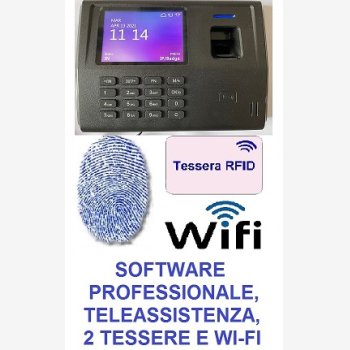 TIMBRACARTELLINI PER RILEVAZIONE PRESENZE MOD. SVAR3-FINGER/TS-WIFI CON LETTORE DI IMPRONTE E RFID, WEBSERVER, SOFTWARE PROFESSIONALE E CORSO DI ISTRUZIONE SOFTWARE IN TELEASSISTENZA PER 2 MESI