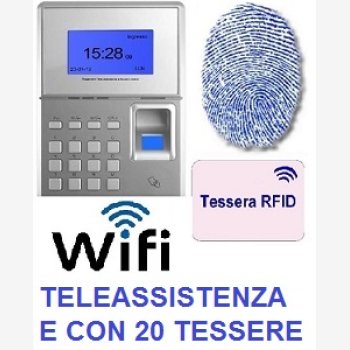 SISTEMA RILEVAZIONE PRESENZE SVAR 2-FINGER/A-WIFI CON UN MESE DI ASSISTENZA SOFTWARE, LETTORE TESSERE+IMPRONTA E 20 TESSERE