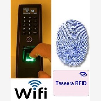 TIMBRACARTELLINI PER RILEVAZIONE PRESENZE MOD. 1951-FINGER/WIFI, PER ESTERNO (IP53), CON LETTORE BIOMETRICO E RFID, WI-FI E CORSO DI ISTRUZIONE SOFTWARE IN TELEASSISTENZA PER 2 MESI