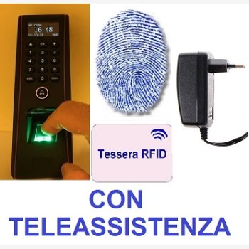 MARCATEMPO PER ESTERO (IP53) PER RILEVAZIONE PRESENZE MOD. 1951-FINGER/A-WIFI CON SOFTWARE IN ITALIANO, LETTORE BIOMETRICO E RFID ED ASSISTENZA PER L'INSTALLAZIONE
