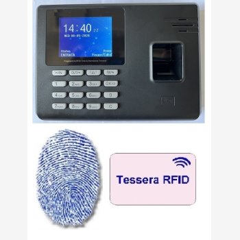 TIMBRACARTELLINI PER RILEVAZIONE PRESENZE E CONTROLLO ACCESSI MOD. SVAR3R-FINGER/A CON 6 MESI DI ASSISTENZA DEL VALORE DI € 158,00 COMPRESA NEL PREZZO, LETTORE DI IMPRONTE E RFID E CORSO DI ISTRUZIONE SOFTWARE IN TELEASSISTENZA PER 6 MESI