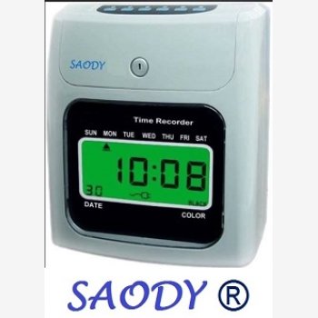 TIMBRACARTELLINO MOD. SAODY ®, FINO A 6 TIMBRATURE AL GIORNO, GIA' PROGRAMMATO DA NOI, DOTATO DI 2 BATTERIE E 10 CARTELLINI SAODY ®