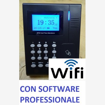 SISTEMA RILEVAZIONE PRESENZE CON SOFTWARE PROFESSIONALE SVAR1-RFID/P-WIFI CON LETTORE RFID ED ASSISTENZA, A