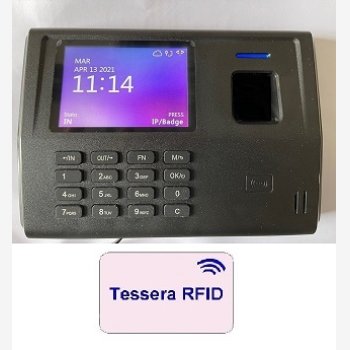 SISTEMA RILEVAZIONE PRESENZE MOD. SVAR 4-RFID/A CON LETTORE DI TESSERE, L'UNICO IN COMMERCIO CON 6 MESI DI ASSISTENZA DEL VALORE DI € 158,00 COMPRESA NEL PREZZO E CORSO DI ISTRUZIONE SOFTWARE IN TELEASSISTENZA PER 6 MESI