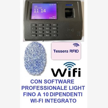 SISTEMA RILEVAZIONE PRESENZE SVAR3-FINGER/TSL10-WIFI CON 6 MESI DI ASSISTENZA, SOFTWARE PROFESSIONALE LIGHT FINO A 10 DIPENDENTI, 6 MESI DI ASSISTENZA SOFTWARE, LETTORE TESSERE E IMPRONTE DIGITALI