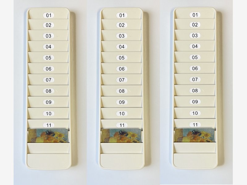 SVAR Porta Tessere 12 Posti - Organizer Verticale In Plastica Grigio, 36x10x1.6 Cm - Foto 4