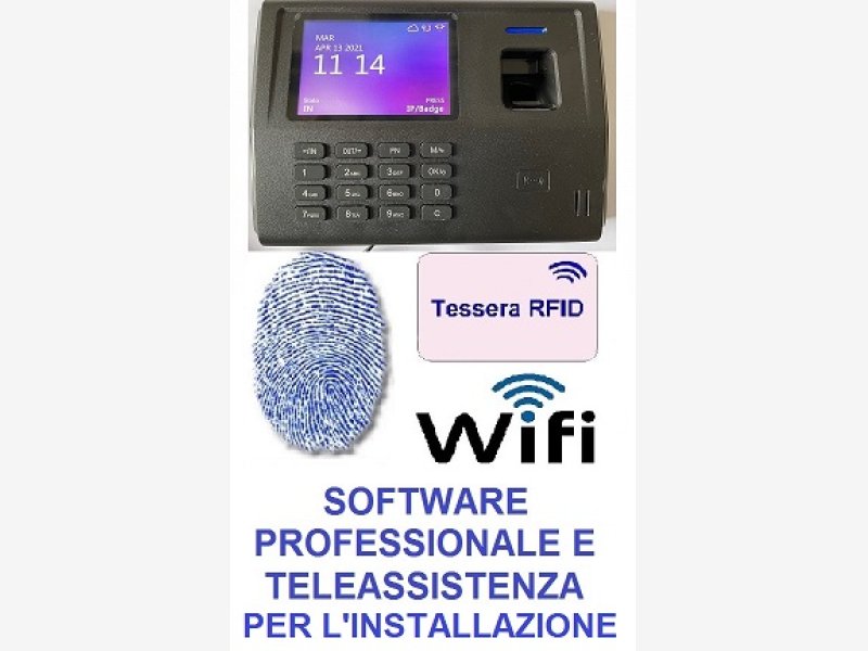 SISTEMA RILEVAZIONE PRESENZE SVAR 3-FINGER/TS-WIFI CON CORSO DI ISTRUZIONE  SOFTWARE IN TELEASSISTENZA PER 2 MESI, LETTORE TESSERE E IMPRONTE DIGITALI