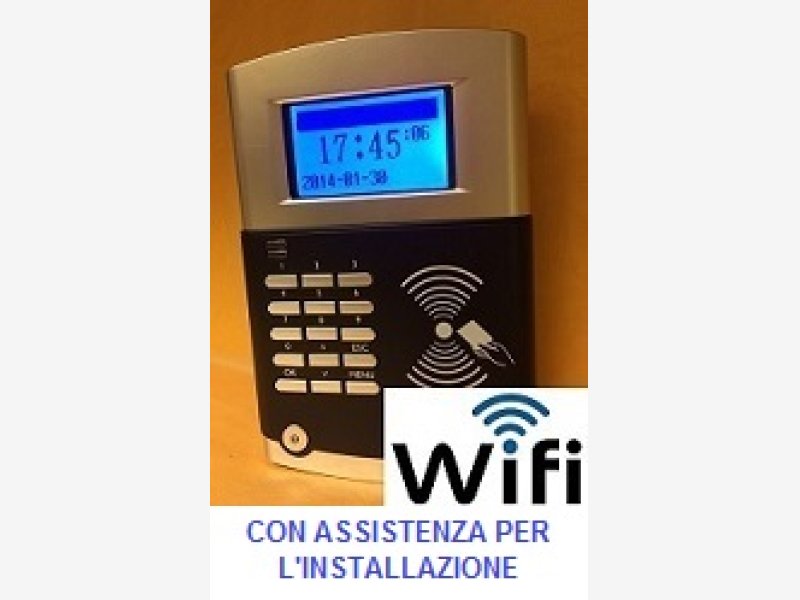 SISTEMA RILEVAZIONE PRESENZE MOD. SVAR 4-RFID/A-WIFI CON CORSO DI  ISTRUZIONE SOFTWARE IN TELEASSISTENZA PER 2 MESI, LETTORE TESSERE E  CONVERTITORE